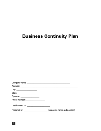 business continuity plan screenshot