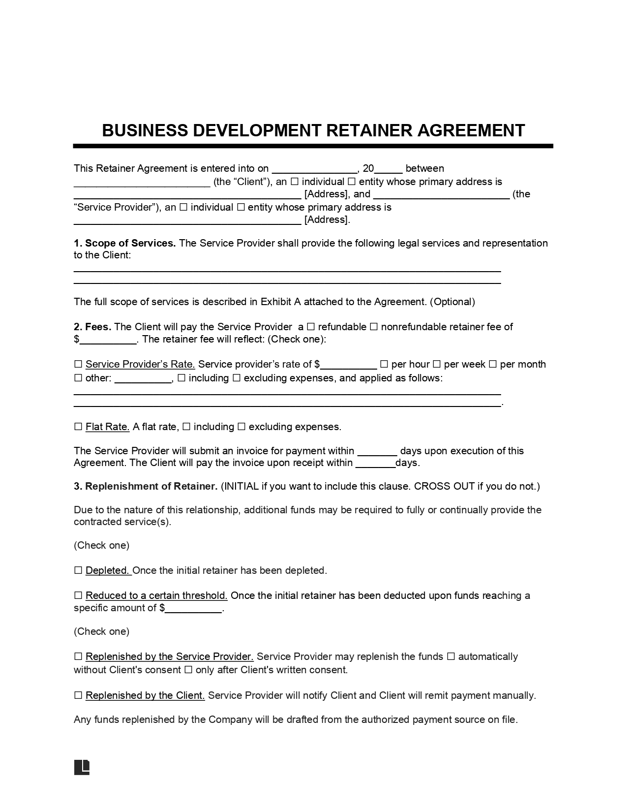 Business Development Retainer Agreement