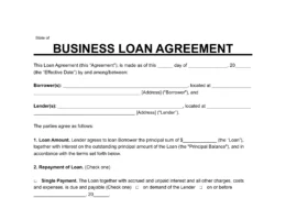 Business Loan Agreement Template