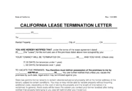 California Lease Termination Letter Template