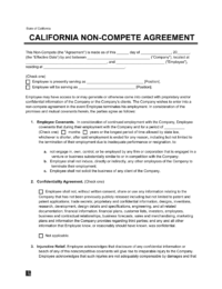California Non-Compete Agreement Template