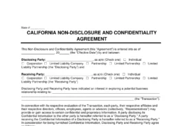 California-Non-Disclosure-Agreement Template