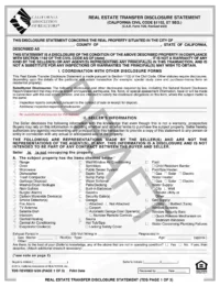California Real Estate Transfer Disclosure Statement (Form TDS)