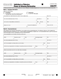 California Tax Power of Attorney Form FTB 3520-PIT