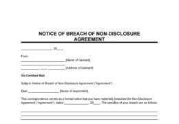 Cease and Desist Letter for Violation of Non-Disclosure Agreement Template