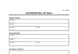 Colorado bill of sale screenshot
