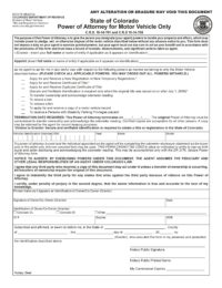 Colorado DMV Power of Attorney Form