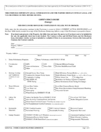 Colorado Green Disclosure (Energy) Form