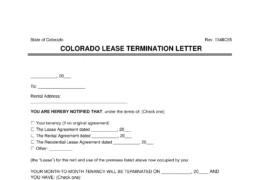 Colorado Lease Termination Letter Template