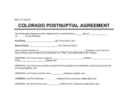 Colorado Postnuptial Agreement Template