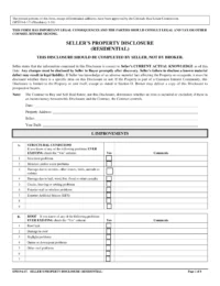 Colorado Seller's Property Disclosure (SPD19)