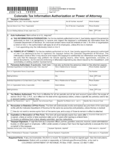 Colorado Tax Power of Attorney Form DR 0145