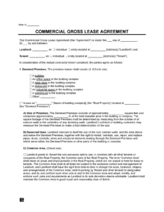 Commercial Gross Lease Agreement Template