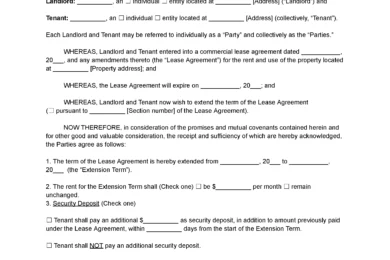 Commercial Lease Renewal Agreement Template