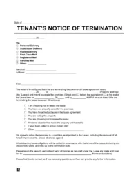Commercial Lease Termination Letter to Landlord Template