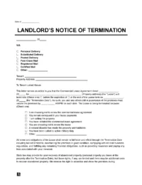 Commercial Lease Termination Letter to Tenant Template