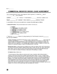 Commercial Modified Gross Lease Agreement Template