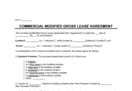 Commercial Modified Gross Lease Agreement Template