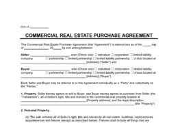 Commercial Real Estate Purchase Agreement Form