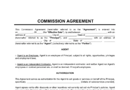 Commission Agreement Template