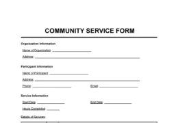 Community Service Form template