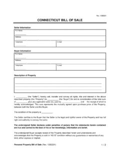 Free Connecticut Bill of Sale Forms (5) | PDF & Word