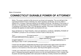 Connecticut Durable Statutory Power of Attorney Form