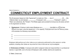 Connecticut Employment Contract Template
