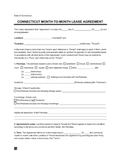 Connecticut Month-to-Month Rental Agreement