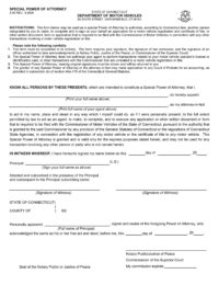 Connecticut Motor Vehicle Power of Attorney Form