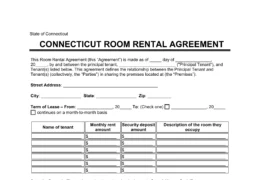 Connecticut Room Rental Agreement