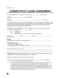 Connecticut Standard Residential Lease Agreement Template