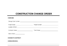Construction Change Order Form