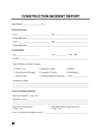 Construction Incident Report