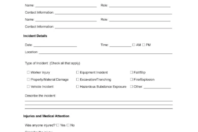 Construction Incident Report