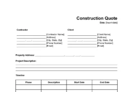 Construction Quote Template