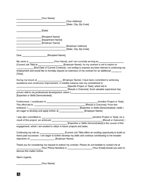 Continue Working Letter of Intent