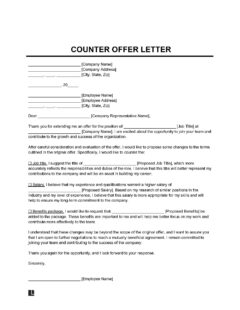 Free Counter Offer Letter Template | Printable PDF & Word