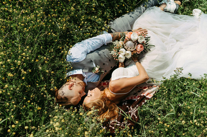 Couple Lying on the Grass