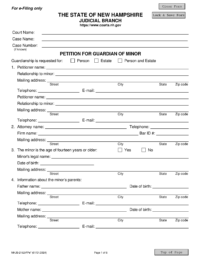 Petition for Guardianship of Minor Form NHJB-2162-FPe