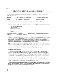 Coworking Space Lease Agreement Template