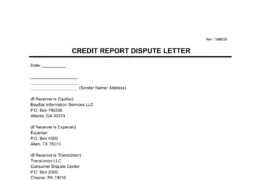 Credit Report Dispute Letter Template