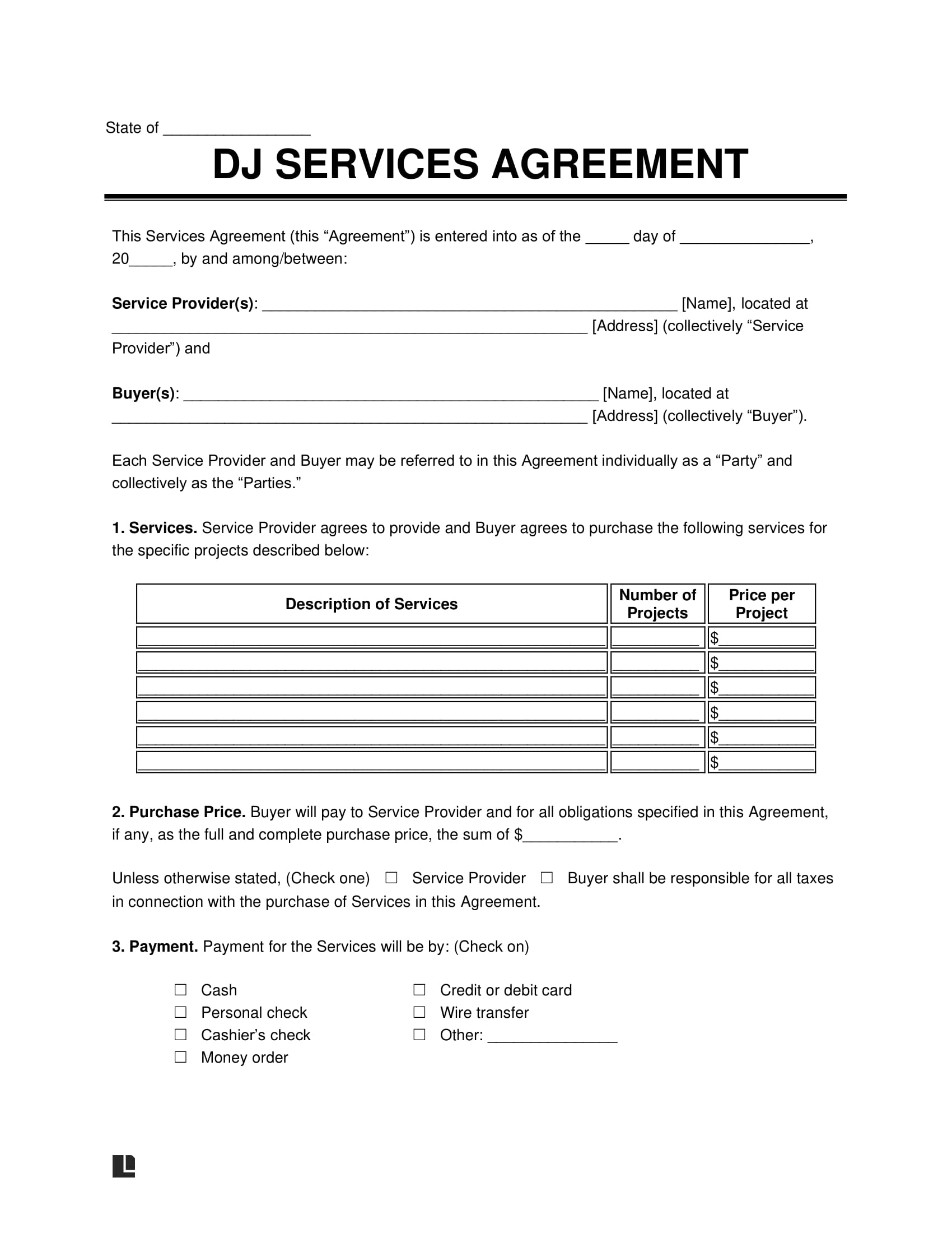 DJ contract screenshot