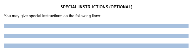 An example of the Special Instructions section in our DPOA template. 