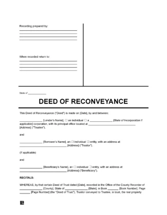 Deed of Reconveyance Form