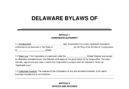Delaware Corporate Bylaws Template