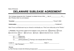 Delaware Sublease Agreement Template