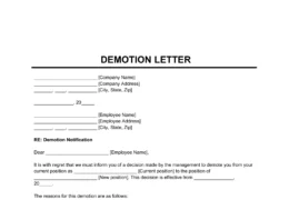 Demotion Letter Template