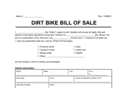 dirt bike bill of sale