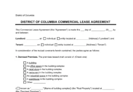 District of Columbia Commercial Lease Agreement Template